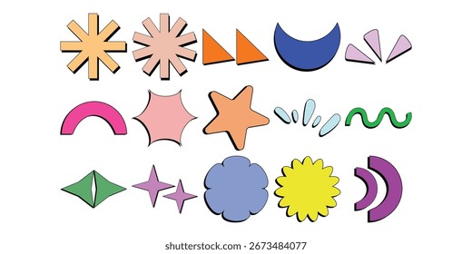 Neubrutalism Abstract Shape Vector Collection