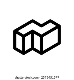 Neubrutalist shape. Editable stroke vector icon.