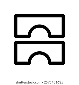 Neubrutalist shape. Editable stroke vector icon.