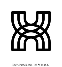 Neubrutalist shapes. Editable stroke vector icon.