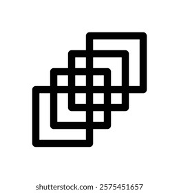 Neubrutalist shapes. Editable stroke vector icon.