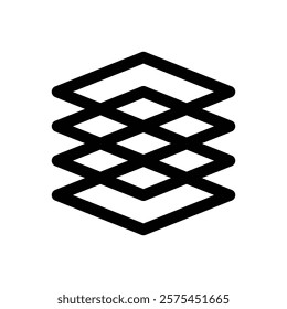 Neubrutalist shapes. Editable stroke vector icon.