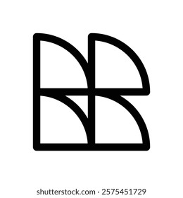 Neubrutalist shapes. Editable stroke vector icon.