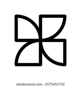 Neubrutalist shapes. Editable stroke vector icon.