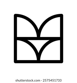 Neubrutalist shapes. Editable stroke vector icon.