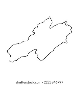 Neuchatel map, Cantons of Switzerland. Vector illustration.