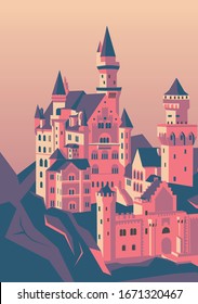 Neuenstein Castle in sunset color palette