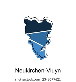Neukirchen Vluyn map. vector map of the German Country. Borders of for your infographic. Vector illustration design template
