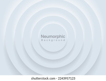 
Neumorphic background and backdrop, circle pattern, white tone, layered, minimal style background, technology illustration, modern and business, template and banner assembly for products.