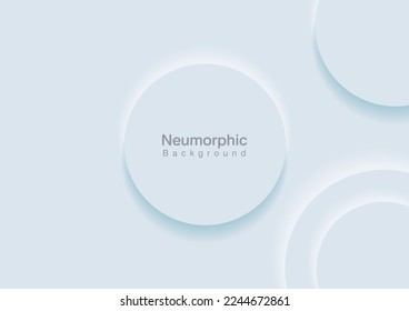 Neumorphic background and backdrop, circle pattern, white tone, layered, minimal style background, technology illustration, modern and business, template and banner assembly for products.