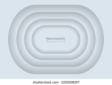 Neumorphic background and backdrop, circle pattern, white tone, layered, minimal style background, technology illustration, modern and business, template and banner assembly for products.