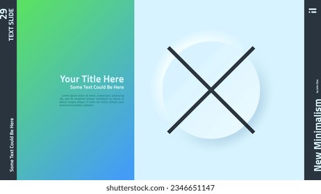 Neumorphic background or backdrop with crossed circle. Simple decorative paper white design template with concentric circles in center. Minimal vector illustration for business report, presentation