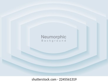 Neumorphic backgrounds and backdrops, curved patterns, white tones, layered, minimal style backgrounds, technology illustrations, modern and business, templates and banners for products.