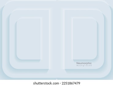 Neumorphic backgrounds and backdrops, curved patterns, white tones, layered, minimal style backgrounds, technology illustrations, modern and business, templates and banners for products.