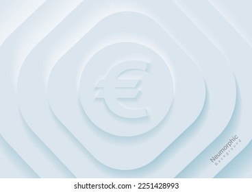 Fondos Neumórficos y fondos cuadrados y 
patrón euro, tono blanco, estratificado, fondo de estilo mínimo, ilustración tecnológica, moderno y empresarial, plantilla y conjunto de banners para productos.