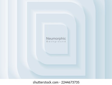 Neumorphic Backgrounds and Backdrops Square pattern, white tone, layered, minimal style background, technology illustration, modern and business, template and banner assembly for products.