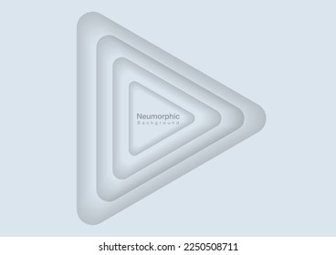 Neumorphic Backgrounds and Backdrops white triangle pattern Layered, minimal style background, technology illustration, modern and business, template and banner composition for products.