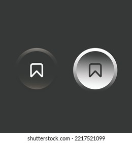 neumorphic black and white save icon button