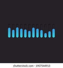 Diagrama Neumórfico del cielo azul Oscuro Tema UI Botones UX Para Web O Mobile App Business Vector Diseño
