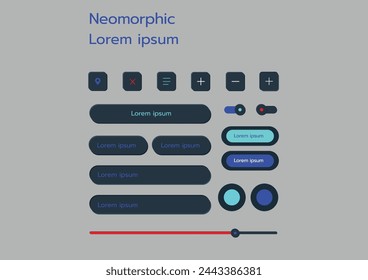 Neumorphic Bottons Soft Ui Design.