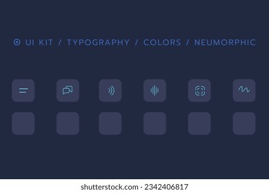 Neumorphic Bottons Soft UI Design,3D UI Design.