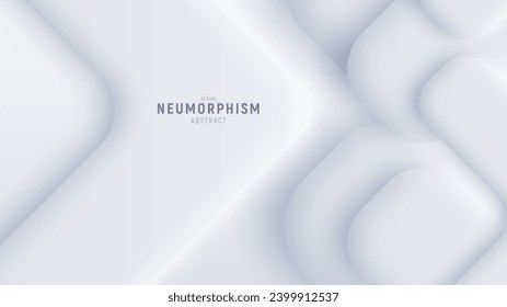 Neumorphic bright design. Rectangular shapes with rounded corners. Elegant abstract background with copy space for banner, poster, presentation.