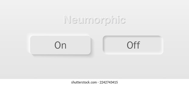 Neumorphic Button, Player button vector set. Continuous 3D realistic virtual style in white tone, player button set, technology and online streaming buttons, technology illustration, sign and symbol.