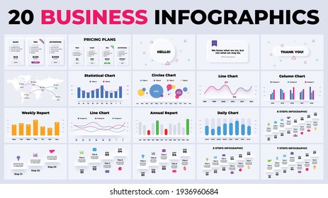 Neumorphic marketing charts. Vector business infographics. Presentation graph, diagram template. 3, 4, 5, 6, 7, 8 steps stairs. Finance report. 