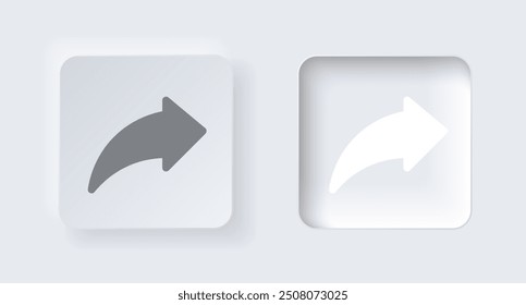 Neumorphic on and off button for interface application or web design. Simple elegant Vector neumorphism trendy designs element UI components isolated on white background.