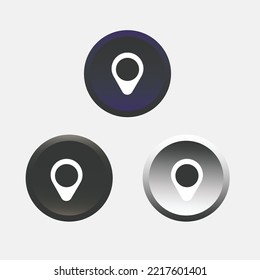Neumorphic pin icon button in social media