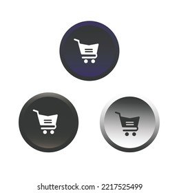Neumorphic shopping basket icon button 