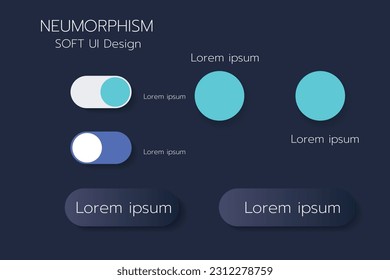 Neumorphic Soft UI Design,3D button.