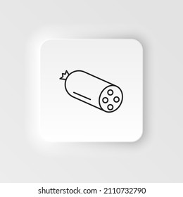 Neumorphic style food and drink vector icon. sausage icon in line style isolated
