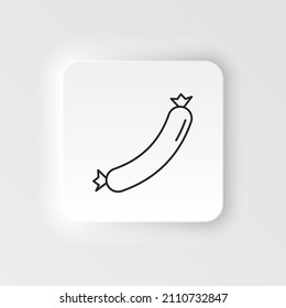 Neumorphic style food and drink vector icon. sausage icon in line style isolated