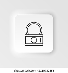 Neumorphic style food and drink vector icon. tin can icon vector illustration