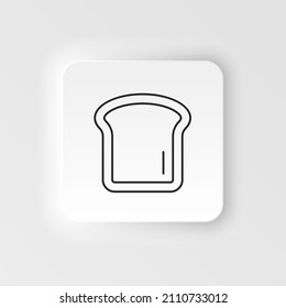 Neumorphes Essen und Trinken Vektorsymbol. Brotlinie, Vektorsymbol