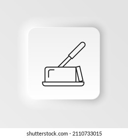 Neumorphic style food and drink vector icon. Triangular piece of cheese, cheese icon 3d, cheese realistic food, Vector illustration.