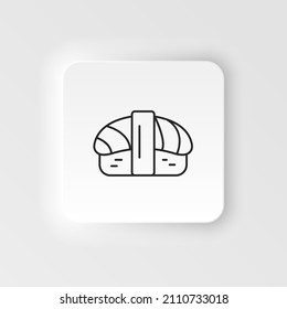Neumorphic style food and drink vector icon. sushi vector line icon