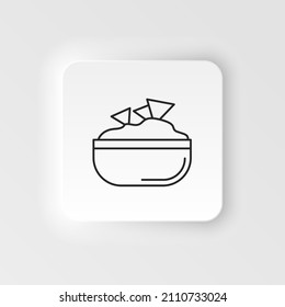 Neumorphic style food and drink vector icon. Ketchup and mustard vector line icon isolated . Bottles with sauces - ketchup and mustard line icon for infographic