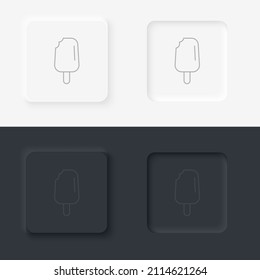 Neumorphic style food and drink vector icon. Ice cream icon isolated . Dessert symbol modern, simple, vector, icon for website design, mobile app, ui