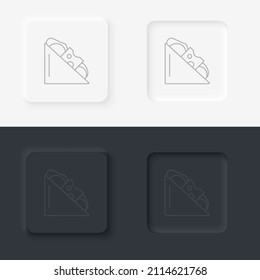Neumorphic style food and drink vector icon. Taco vector line icon