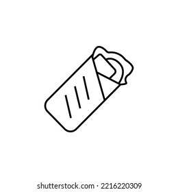 Icono del vector de alimentación y bebida de estilo neumórfico. Burrito Ajustar línea plana minimalista Icono de salto
