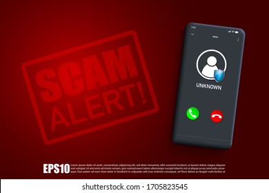 Neumorphic UI Spam call smartphone protection risk safety secure software spyware technology threat virus warning cell hang up incoming screen communication hack identify