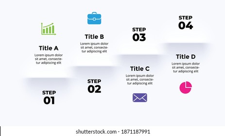 Neumorphic Vector Infographic Presentation Slide Template Stock Vector 