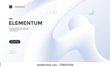 Neumorphism abstract poster and gradient white wave  Vector neumorphic duotone background and geometric 3d shapes  Minimal compositions design for cover  landing page 