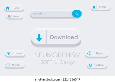 Neumorphism Botton Soft UI Design  