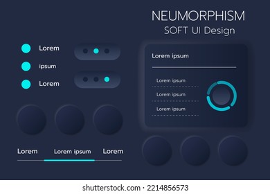 Neumorphism Botton Soft UI Design  