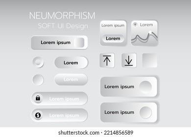 Neumorphism Botton Soft UI Design  