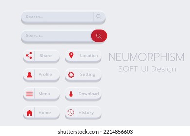 Neumorphism Botton Soft UI Design  