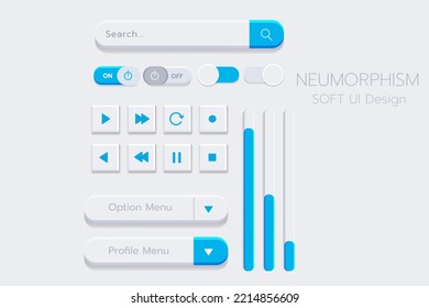 Neumorphism Botton Soft UI Design  